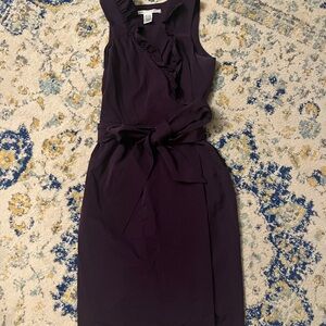 Diane Von Furstenberg Deep Purple Ruffle Dress